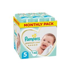 PAMPERS, PELENE PREMIUM CARE 5 MONTHLY PACK, 148 KOMADA