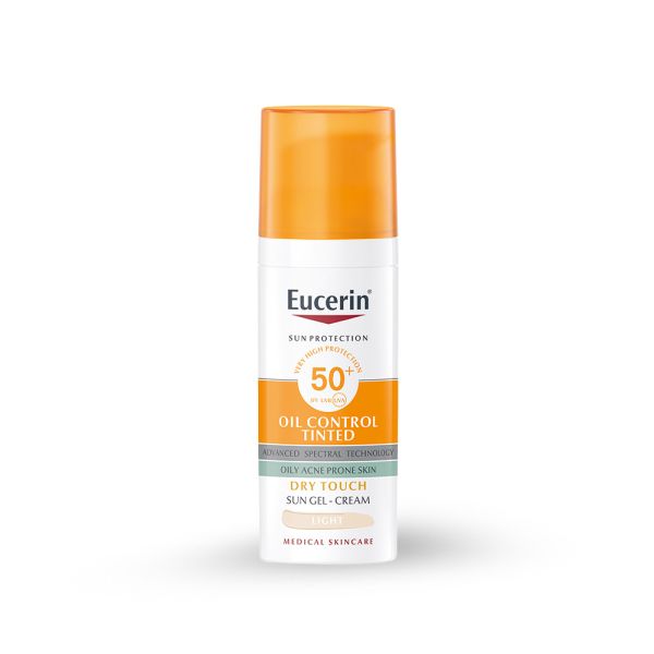 EUCERIN, OIL CONTROL TONIRANI GEL-KREM ZA ZAŠTITU MASNE KOŽE OD SUNCA SPF 50+ SVETLI, 50 ml