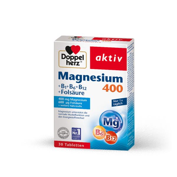 DOPPELHERZ, MAGNEZIJUM + B1 + B6 + B12 + FOLNA KISELINA, 30 TABLETA