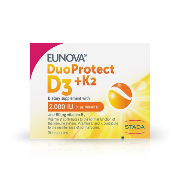 EUNOVA, DUO PROTECT D3/1000IU+K2, 30 KAPSULA