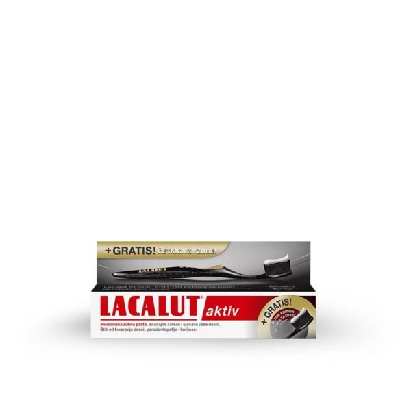 LACALUT, ACTIV PASTA 75 ml +CRNA ČETKICA GRATIS