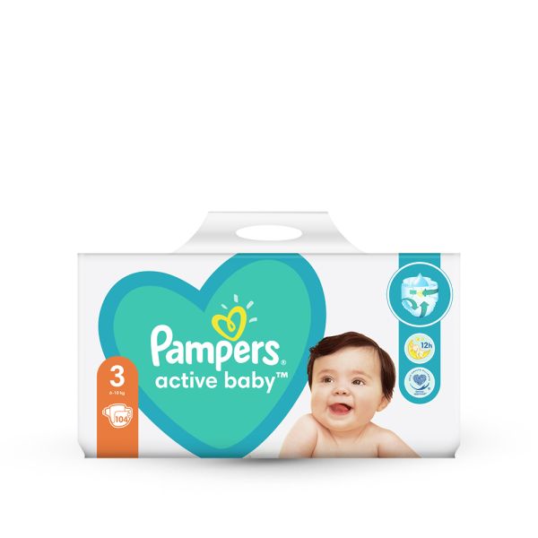 PAMPERS, PELENE ACTIVE BABY GPP3, 104 KOMADA