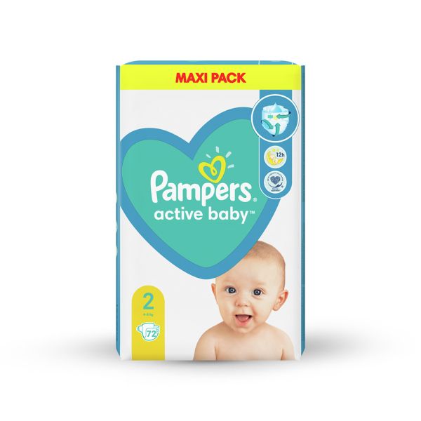 PAMPERS, PELENE ACTIVE BABY VPP2, 72 KOMADA