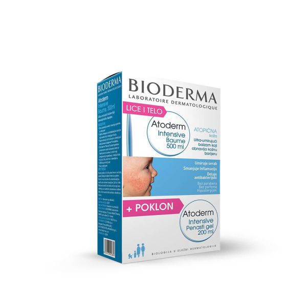 BIODERMA, INTENSIVE BAUME 500 ml + POKLON ATODERM INTENSIVE PENASTI GEL 200 ml