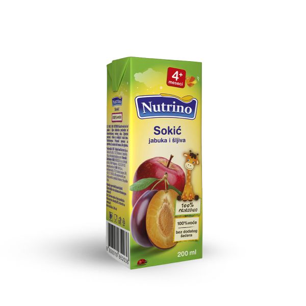 NUTRINO, SOKIĆ JABUKA I ŠLJIVA, 200 ml