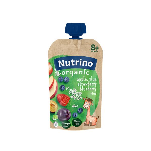 NUTRINO ORGANIC, VOĆNI PIRE - JABUKA, ŠLJIVA, JAGODA, BOROVNICA, 100g